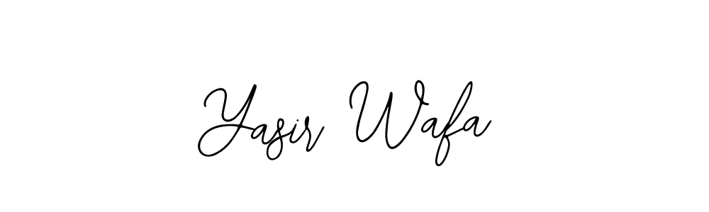 The best way (Bearetta-2O07w) to make a short signature is to pick only two or three words in your name. The name Yasir Wafa include a total of six letters. For converting this name. Yasir Wafa signature style 12 images and pictures png