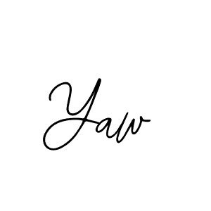 Use a signature maker to create a handwritten signature online. With this signature software, you can design (Bearetta-2O07w) your own signature for name Yaw. Yaw signature style 12 images and pictures png