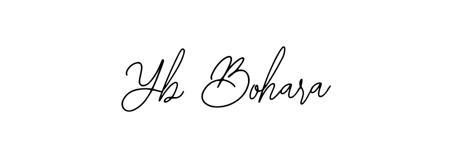 How to make Yb Bohara name signature. Use Bearetta-2O07w style for creating short signs online. This is the latest handwritten sign. Yb Bohara signature style 12 images and pictures png
