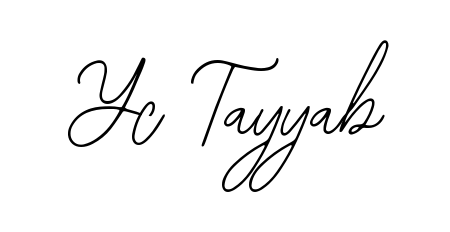 A stylish, flowing autograph style designed for name Yc Tayyab using Bearetta-2O07w typography. Perfect for digital creative projects. Yc Tayyab signature style 12 images and pictures png