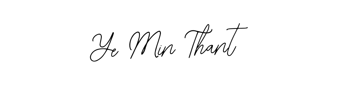 Use a signature maker to create a handwritten signature online. With this signature software, you can design (Bearetta-2O07w) your own signature for name Ye Min Thant. Ye Min Thant signature style 12 images and pictures png
