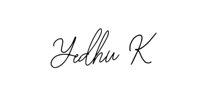 The best way (Bearetta-2O07w) to make a short signature is to pick only two or three words in your name. The name Yedhu K include a total of six letters. For converting this name. Yedhu K signature style 12 images and pictures png