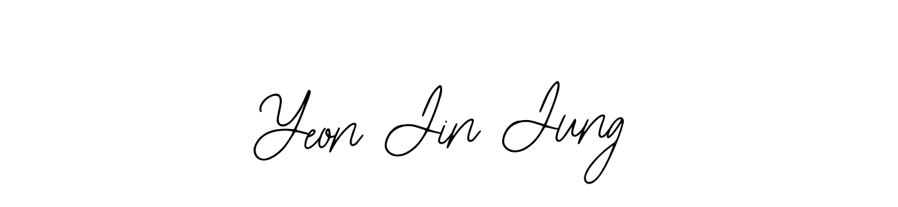 The best way (Bearetta-2O07w) to make a short signature is to pick only two or three words in your name. The name Yeon Jin Jung include a total of six letters. For converting this name. Yeon Jin Jung signature style 12 images and pictures png