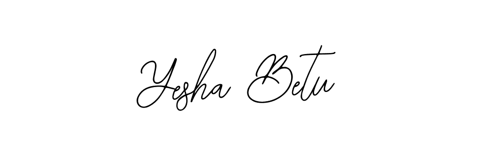 How to make Yesha Betu name signature. Use Bearetta-2O07w style for creating short signs online. This is the latest handwritten sign. Yesha Betu signature style 12 images and pictures png