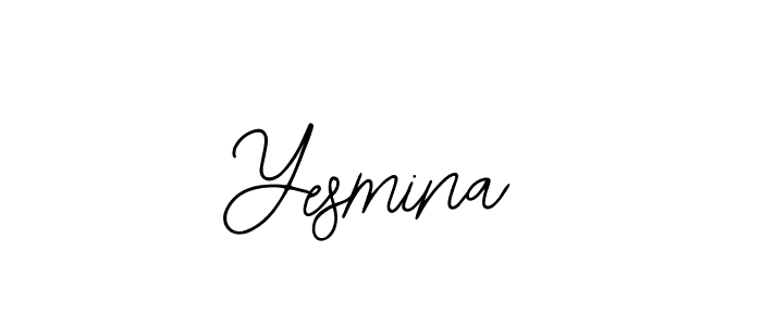 How to make Yesmina name signature. Use Bearetta-2O07w style for creating short signs online. This is the latest handwritten sign. Yesmina signature style 12 images and pictures png