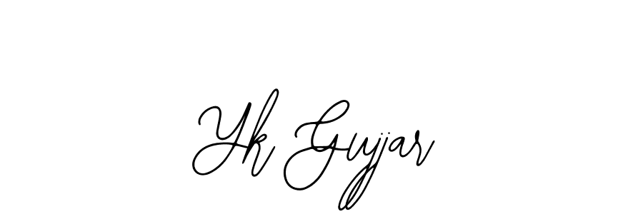 if you are searching for the best signature style for your name Yk Gujjar. so please give up your signature search. here we have designed multiple signature styles  using Bearetta-2O07w. Yk Gujjar signature style 12 images and pictures png