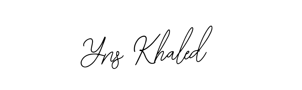 How to make Yns Khaled name signature. Use Bearetta-2O07w style for creating short signs online. This is the latest handwritten sign. Yns Khaled signature style 12 images and pictures png