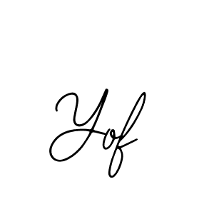 Use a signature maker to create a handwritten signature online. With this signature software, you can design (Bearetta-2O07w) your own signature for name Yof. Yof signature style 12 images and pictures png