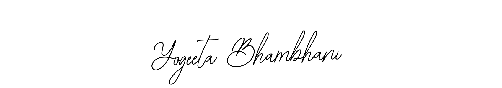 Similarly Bearetta-2O07w is the best handwritten signature design. Signature creator online .You can use it as an online autograph creator for name Yogeeta Bhambhani. Yogeeta Bhambhani signature style 12 images and pictures png