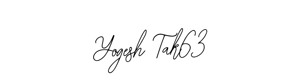 How to make Yogesh Tak63 name signature. Use Bearetta-2O07w style for creating short signs online. This is the latest handwritten sign. Yogesh Tak63 signature style 12 images and pictures png