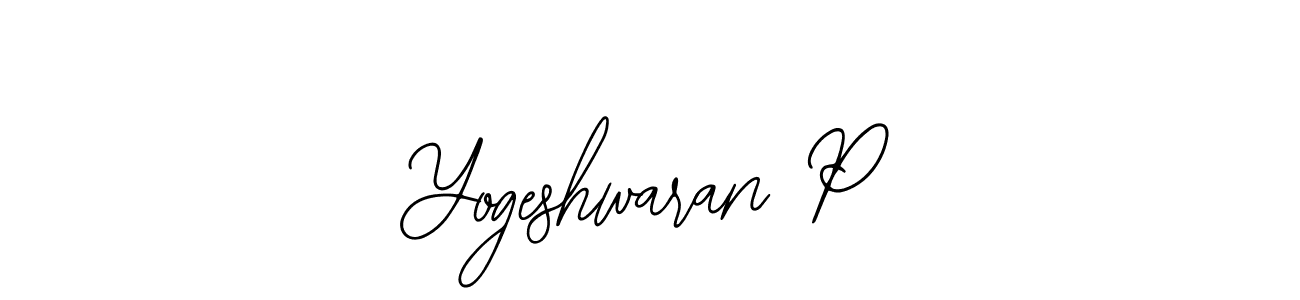 The best way (Bearetta-2O07w) to make a short signature is to pick only two or three words in your name. The name Yogeshwaran P include a total of six letters. For converting this name. Yogeshwaran P signature style 12 images and pictures png
