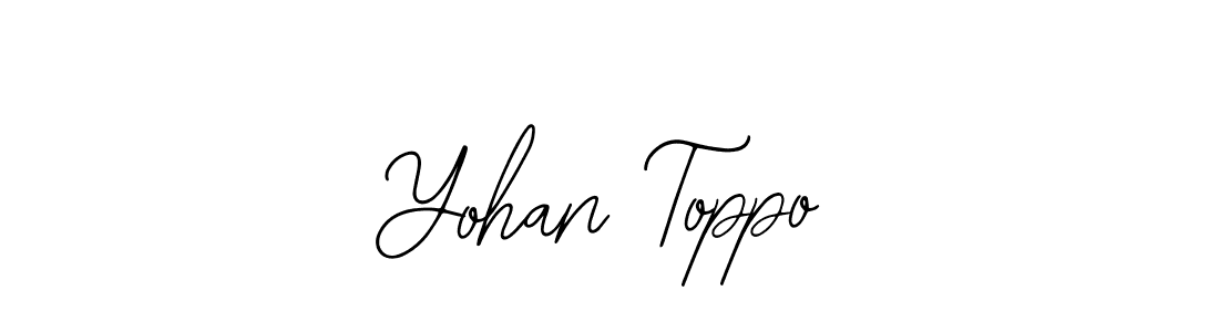 How to make Yohan Toppo name signature. Use Bearetta-2O07w style for creating short signs online. This is the latest handwritten sign. Yohan Toppo signature style 12 images and pictures png