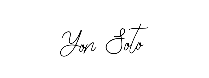 Similarly Bearetta-2O07w is the best handwritten signature design. Signature creator online .You can use it as an online autograph creator for name Yon Soto. Yon Soto signature style 12 images and pictures png