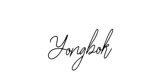 You should practise on your own different ways (Bearetta-2O07w) to write your name (Yongbok) in signature. don't let someone else do it for you. Yongbok signature style 12 images and pictures png