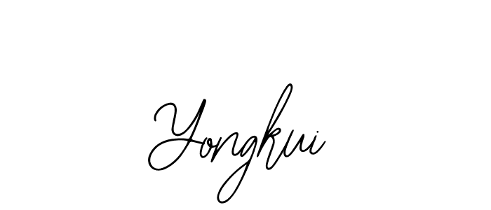 The best way (Bearetta-2O07w) to make a short signature is to pick only two or three words in your name. The name Yongkui include a total of six letters. For converting this name. Yongkui signature style 12 images and pictures png