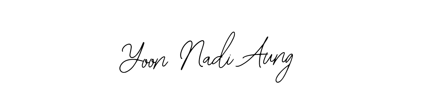 This is the best signature style for the Yoon Nadi Aung name. Also you like these signature font (Bearetta-2O07w). Mix name signature. Yoon Nadi Aung signature style 12 images and pictures png