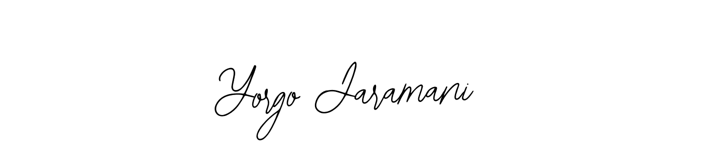 How to make Yorgo Jaramani name signature. Use Bearetta-2O07w style for creating short signs online. This is the latest handwritten sign. Yorgo Jaramani signature style 12 images and pictures png