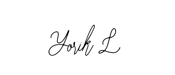 You should practise on your own different ways (Bearetta-2O07w) to write your name (Yorik L) in signature. don't let someone else do it for you. Yorik L signature style 12 images and pictures png