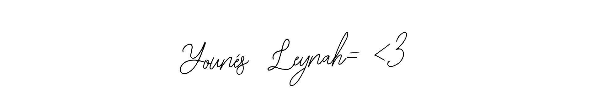 Also You can easily find your signature by using the search form. We will create Younés  Leynah= <3 name handwritten signature images for you free of cost using Bearetta-2O07w sign style. Younés  Leynah= <3 signature style 12 images and pictures png