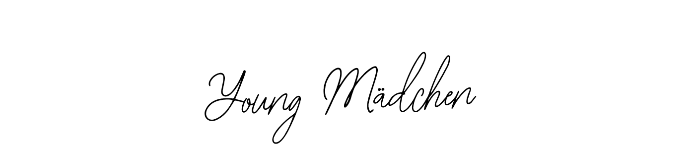 How to make Young Mädchen name signature. Use Bearetta-2O07w style for creating short signs online. This is the latest handwritten sign. Young Mädchen signature style 12 images and pictures png