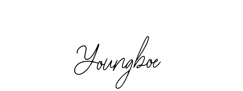 How to make Youngboe name signature. Use Bearetta-2O07w style for creating short signs online. This is the latest handwritten sign. Youngboe signature style 12 images and pictures png