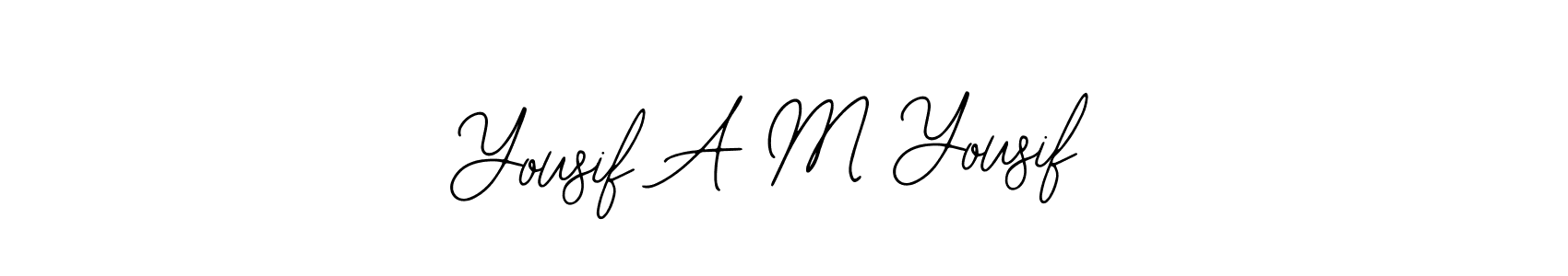 Make a beautiful signature design for name Yousif A M Yousif. With this signature (Bearetta-2O07w) style, you can create a handwritten signature for free. Yousif A M Yousif signature style 12 images and pictures png