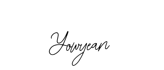 You should practise on your own different ways (Bearetta-2O07w) to write your name (Yowyean) in signature. don't let someone else do it for you. Yowyean signature style 12 images and pictures png