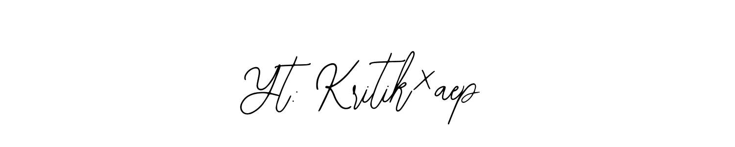 Design your own signature with our free online signature maker. With this signature software, you can create a handwritten (Bearetta-2O07w) signature for name Yt: Kritik×aep. Yt: Kritik×aep signature style 12 images and pictures png