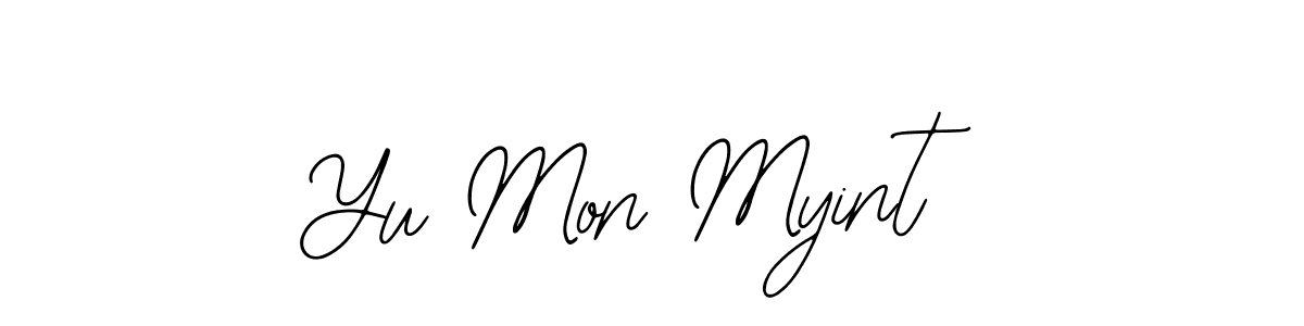 How to make Yu Mon Myint name signature. Use Bearetta-2O07w style for creating short signs online. This is the latest handwritten sign. Yu Mon Myint signature style 12 images and pictures png