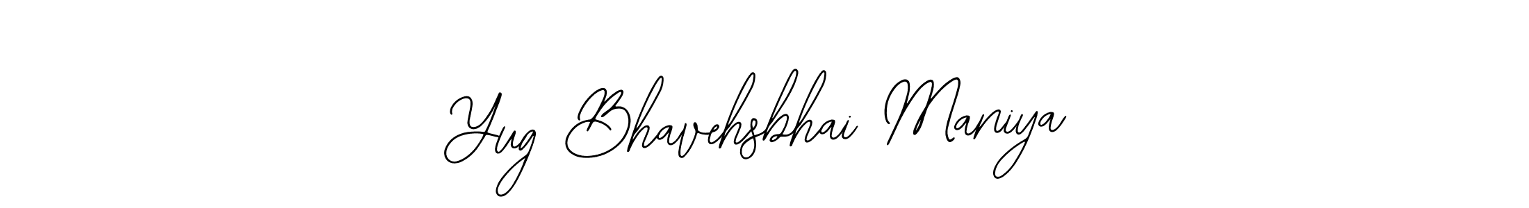 The best way (Bearetta-2O07w) to make a short signature is to pick only two or three words in your name. The name Yug Bhavehsbhai Maniya include a total of six letters. For converting this name. Yug Bhavehsbhai Maniya signature style 12 images and pictures png