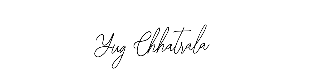 How to make Yug Chhatrala name signature. Use Bearetta-2O07w style for creating short signs online. This is the latest handwritten sign. Yug Chhatrala signature style 12 images and pictures png