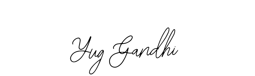 Use a signature maker to create a handwritten signature online. With this signature software, you can design (Bearetta-2O07w) your own signature for name Yug Gandhi. Yug Gandhi signature style 12 images and pictures png