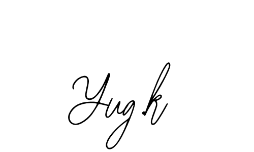 The best way (Bearetta-2O07w) to make a short signature is to pick only two or three words in your name. The name Yug.k include a total of six letters. For converting this name. Yug.k signature style 12 images and pictures png