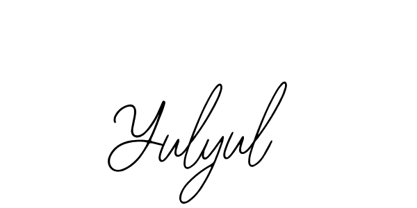 The best way (Bearetta-2O07w) to make a short signature is to pick only two or three words in your name. The name Yulyul include a total of six letters. For converting this name. Yulyul signature style 12 images and pictures png