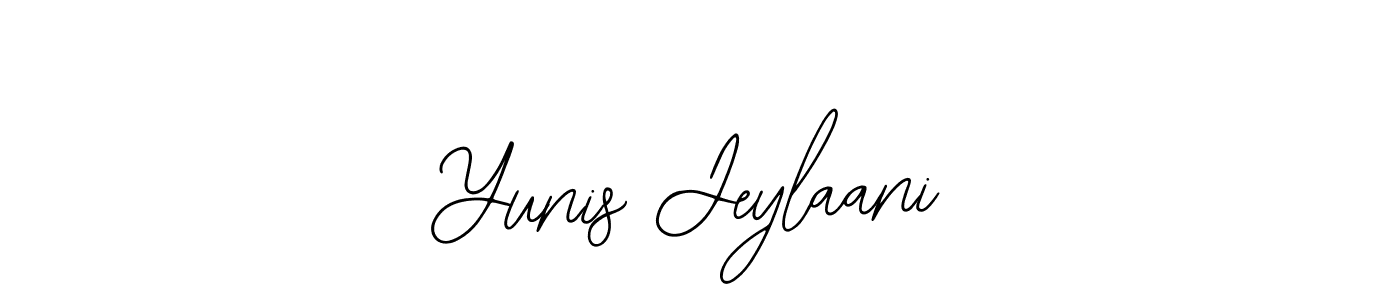 The best way (Bearetta-2O07w) to make a short signature is to pick only two or three words in your name. The name Yunis Jeylaani include a total of six letters. For converting this name. Yunis Jeylaani signature style 12 images and pictures png