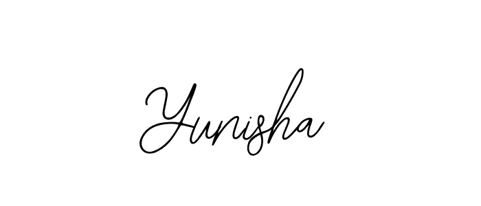 How to make Yunisha name signature. Use Bearetta-2O07w style for creating short signs online. This is the latest handwritten sign. Yunisha signature style 12 images and pictures png