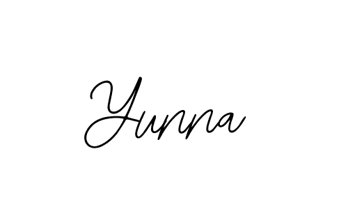 How to make Yunna name signature. Use Bearetta-2O07w style for creating short signs online. This is the latest handwritten sign. Yunna signature style 12 images and pictures png