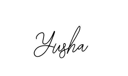 Make a beautiful signature design for name Yusha. With this signature (Bearetta-2O07w) style, you can create a handwritten signature for free. Yusha signature style 12 images and pictures png
