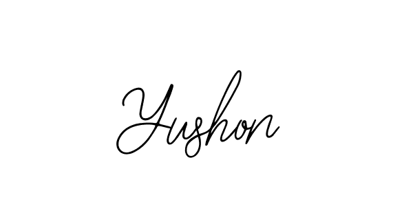 if you are searching for the best signature style for your name Yushon. so please give up your signature search. here we have designed multiple signature styles  using Bearetta-2O07w. Yushon signature style 12 images and pictures png