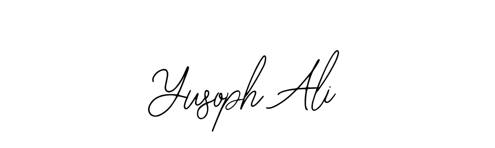 Use a signature maker to create a handwritten signature online. With this signature software, you can design (Bearetta-2O07w) your own signature for name Yusoph Ali. Yusoph Ali signature style 12 images and pictures png