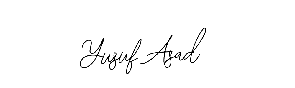 This is the best signature style for the Yusuf Asad name. Also you like these signature font (Bearetta-2O07w). Mix name signature. Yusuf Asad signature style 12 images and pictures png