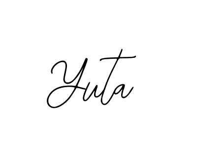 Design your own signature with our free online signature maker. With this signature software, you can create a handwritten (Bearetta-2O07w) signature for name Yuta. Yuta signature style 12 images and pictures png