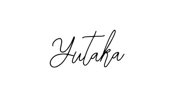 Design your own signature with our free online signature maker. With this signature software, you can create a handwritten (Bearetta-2O07w) signature for name Yutaka. Yutaka signature style 12 images and pictures png