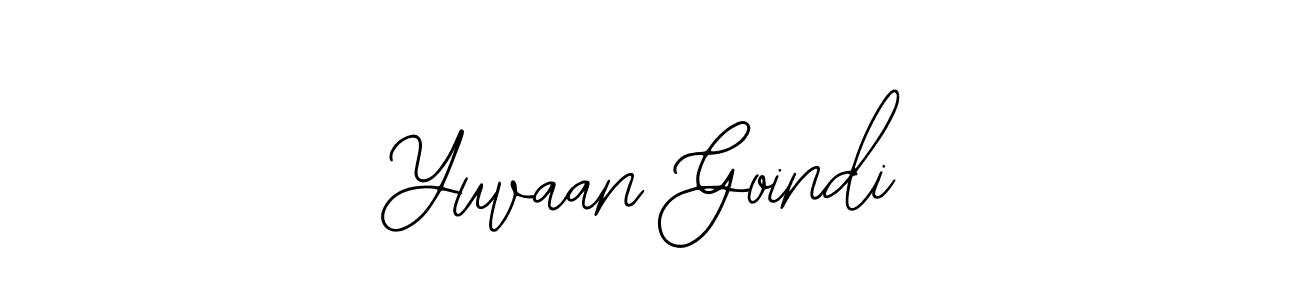 How to make Yuvaan Goindi name signature. Use Bearetta-2O07w style for creating short signs online. This is the latest handwritten sign. Yuvaan Goindi signature style 12 images and pictures png