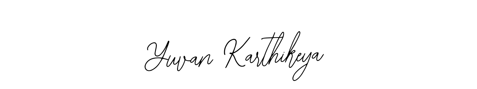 Use a signature maker to create a handwritten signature online. With this signature software, you can design (Bearetta-2O07w) your own signature for name Yuvan Karthikeya. Yuvan Karthikeya signature style 12 images and pictures png