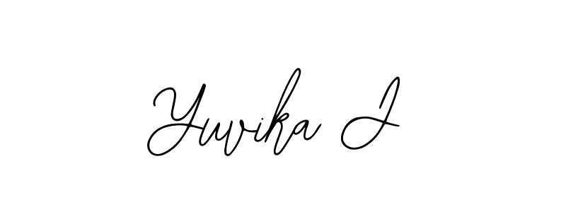 How to make Yuvika J name signature. Use Bearetta-2O07w style for creating short signs online. This is the latest handwritten sign. Yuvika J signature style 12 images and pictures png