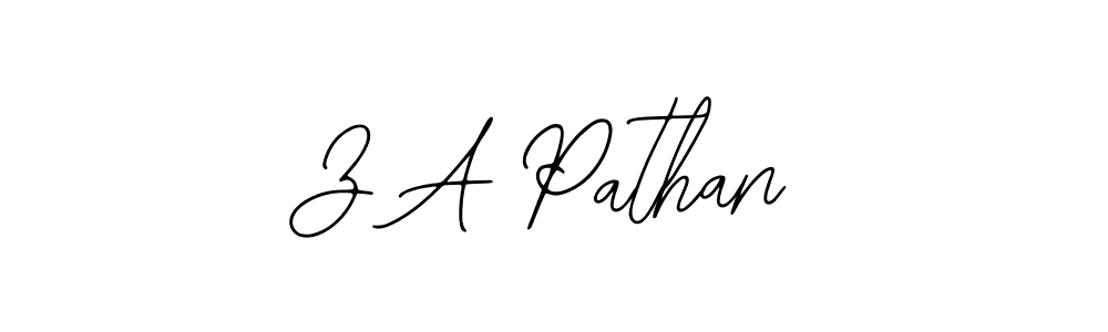 Also we have Z A Pathan name is the best signature style. Create professional handwritten signature collection using Bearetta-2O07w autograph style. Z A Pathan signature style 12 images and pictures png