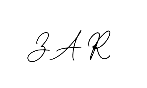 You should practise on your own different ways (Bearetta-2O07w) to write your name (Z A R) in signature. don't let someone else do it for you. Z A R signature style 12 images and pictures png