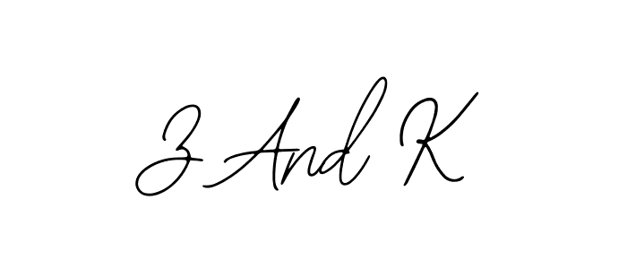 Make a beautiful signature design for name Z And K. With this signature (Bearetta-2O07w) style, you can create a handwritten signature for free. Z And K signature style 12 images and pictures png