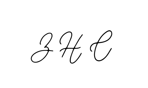 The best way (Bearetta-2O07w) to make a short signature is to pick only two or three words in your name. The name Z H C include a total of six letters. For converting this name. Z H C signature style 12 images and pictures png